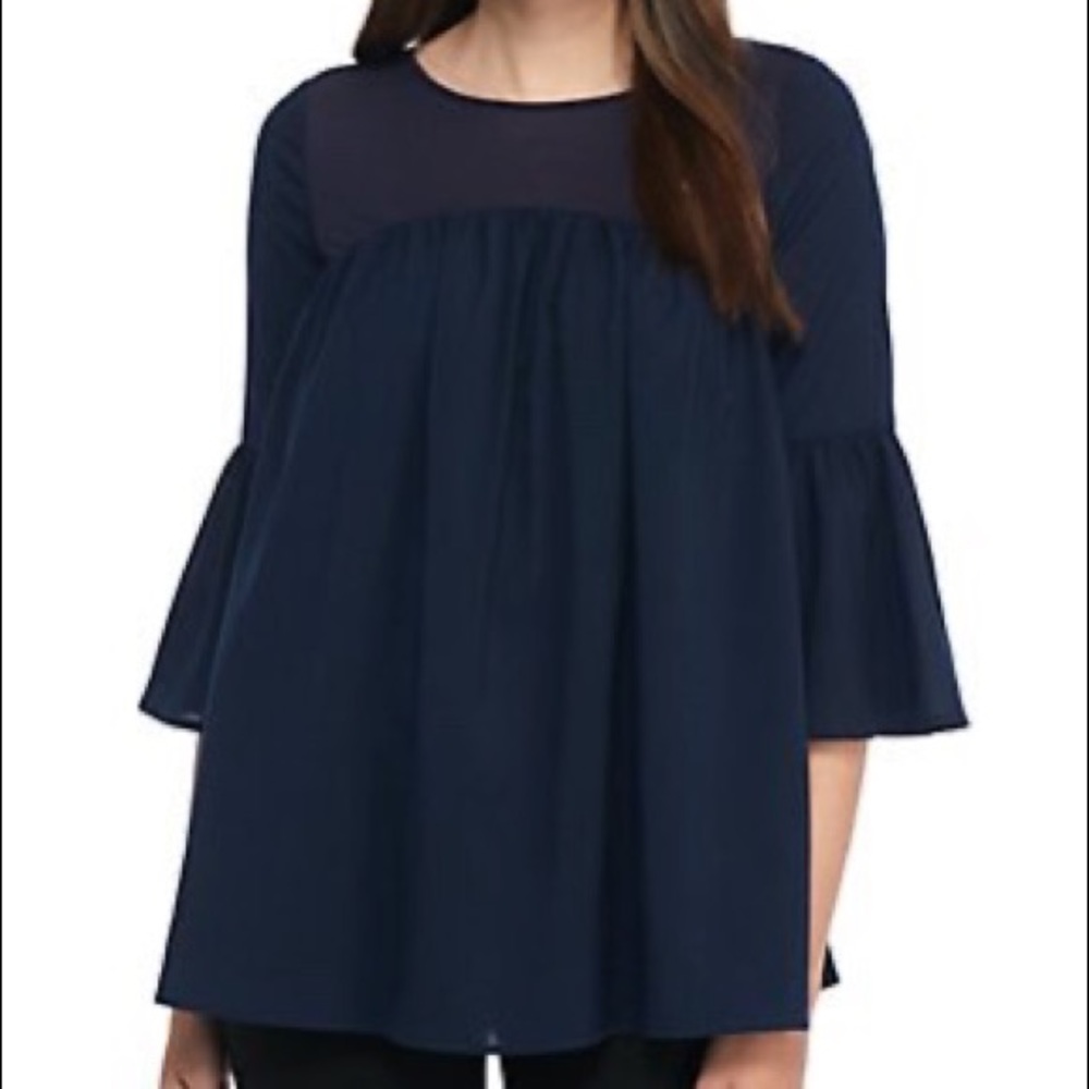 Polly Plains Ruffle Sleeve Top